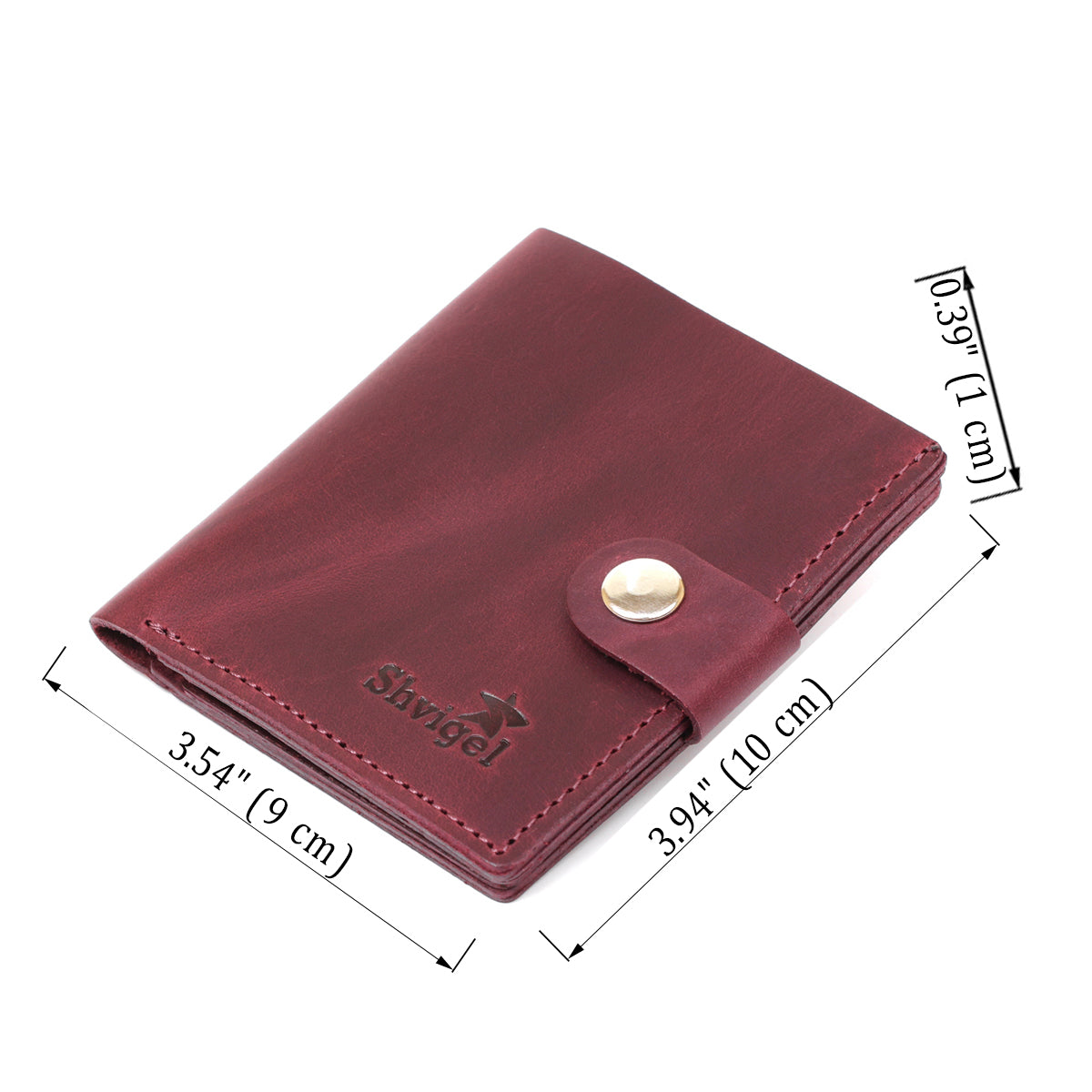 Matte Leather Women's Wallet SHVIGEL 16478 Cherry Red Natural Leather