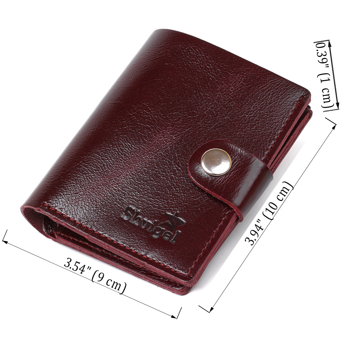 Glossy Leather Women's Wallet SHVIGEL 16484 Burgundy Natural Leather Made in Ukraine