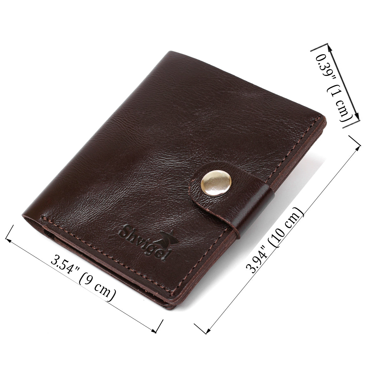 Stylish Leather Wallet for Men SHVIGEL 16485 Brown Natural Leather Ukrainian Craftsmanship
