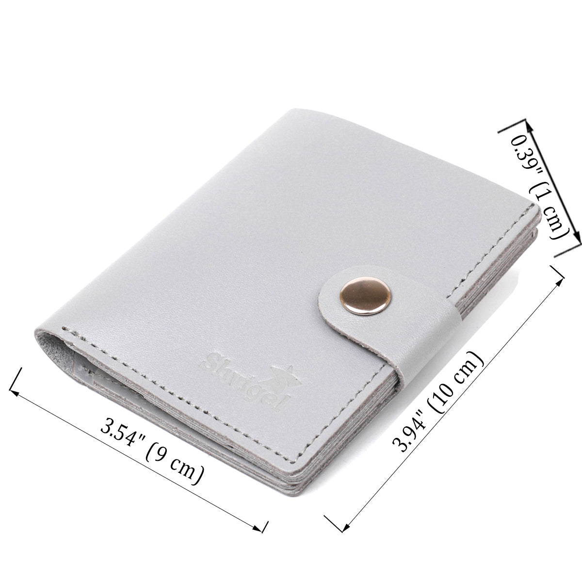 Compact Fashionable Wallet SHVIGEL 16493 Gray Genuine Leather from Ukraine