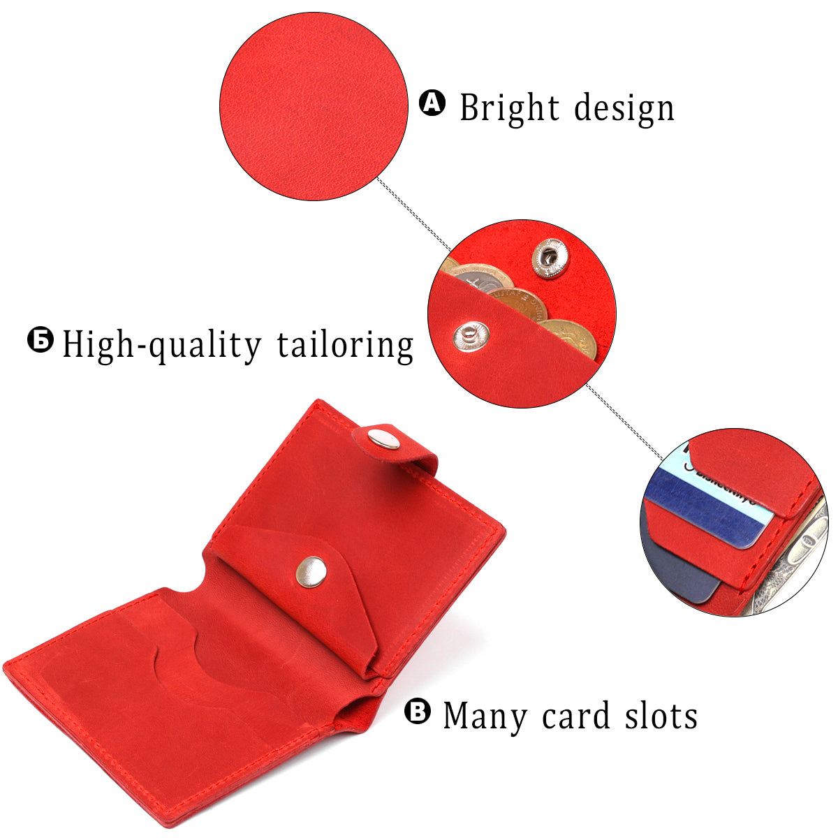 Modern Women's Wallet SHVIGEL 16497 Red Genuine Leather Handmade from Ukraine