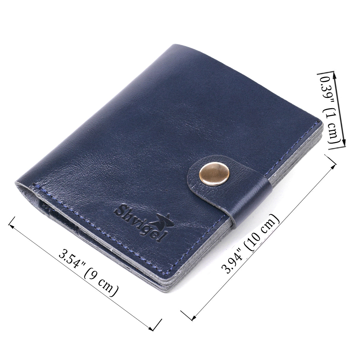 Comfortable Genuine Leather Wallet SHVIGEL 16507 Blue - Made in Ukraine, Stylish Design