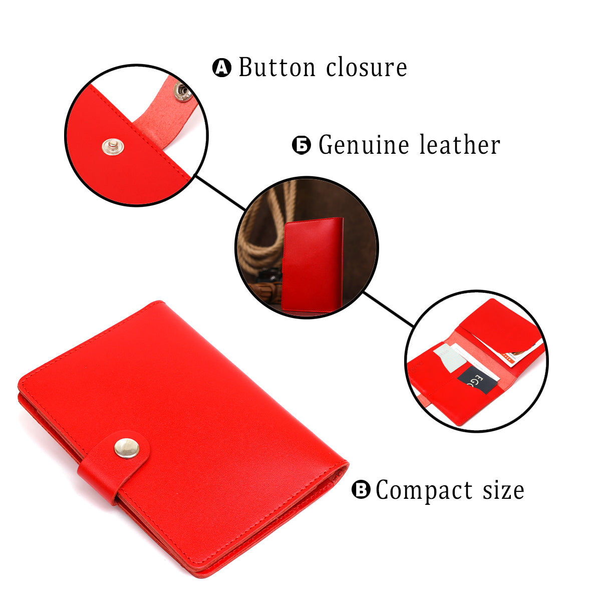 Practical Leather Travel Case SHVIGEL 16524 Red Made in Ukraine Genuine Leather