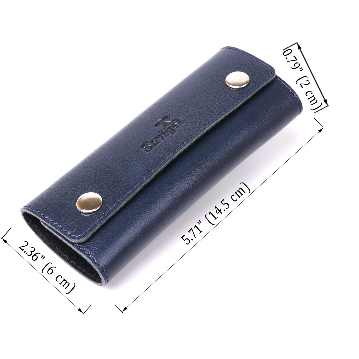 Practical Leather Key Holder SHVIGEL 16533 Blue Natural Leather for Keys