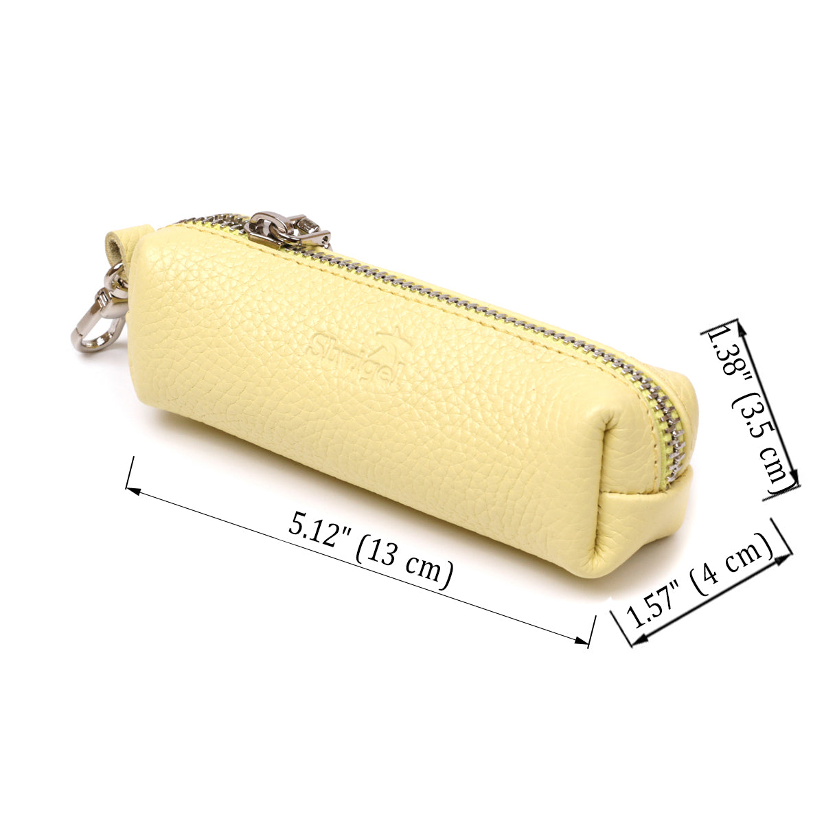 Excellent Women's Key Holder SHVIGEL 16541 Lemon Yellow Natural Leather for Keys