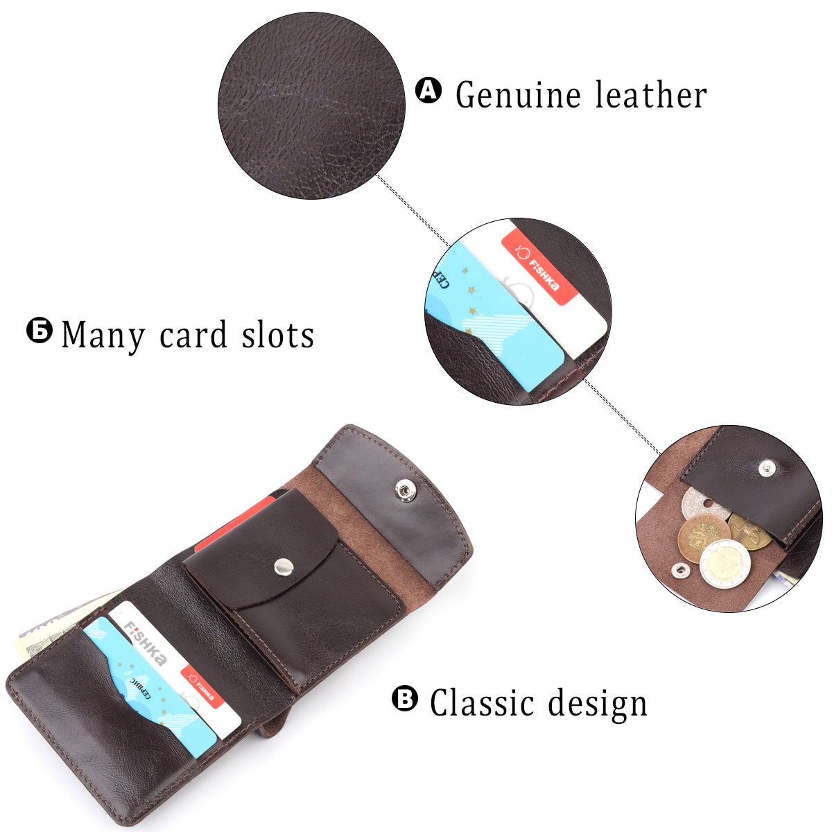 Classic Men's Wallet by SHVIGEL 16621 in Brown - Premium Genuine Leather from Ukraine