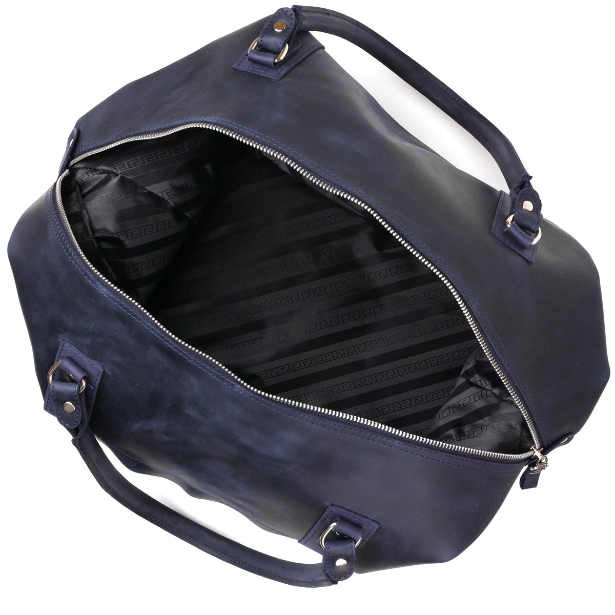 Travel Bag SHVIGEL 11127 Blue Natural Leather Ukrainian Craftsmanship