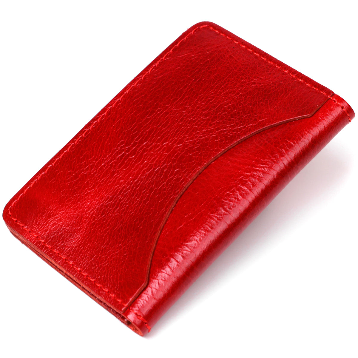 Stylish SHVIGEL Business Card Holder 00116 Red Genuine Leather for Visitation Cards