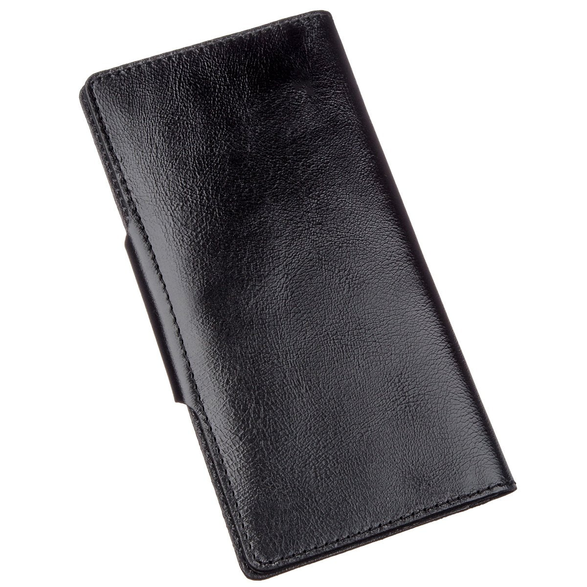 Vertical Men's Wallet SHVIGEL 16173 Black Alkor Leather with Snap Closure