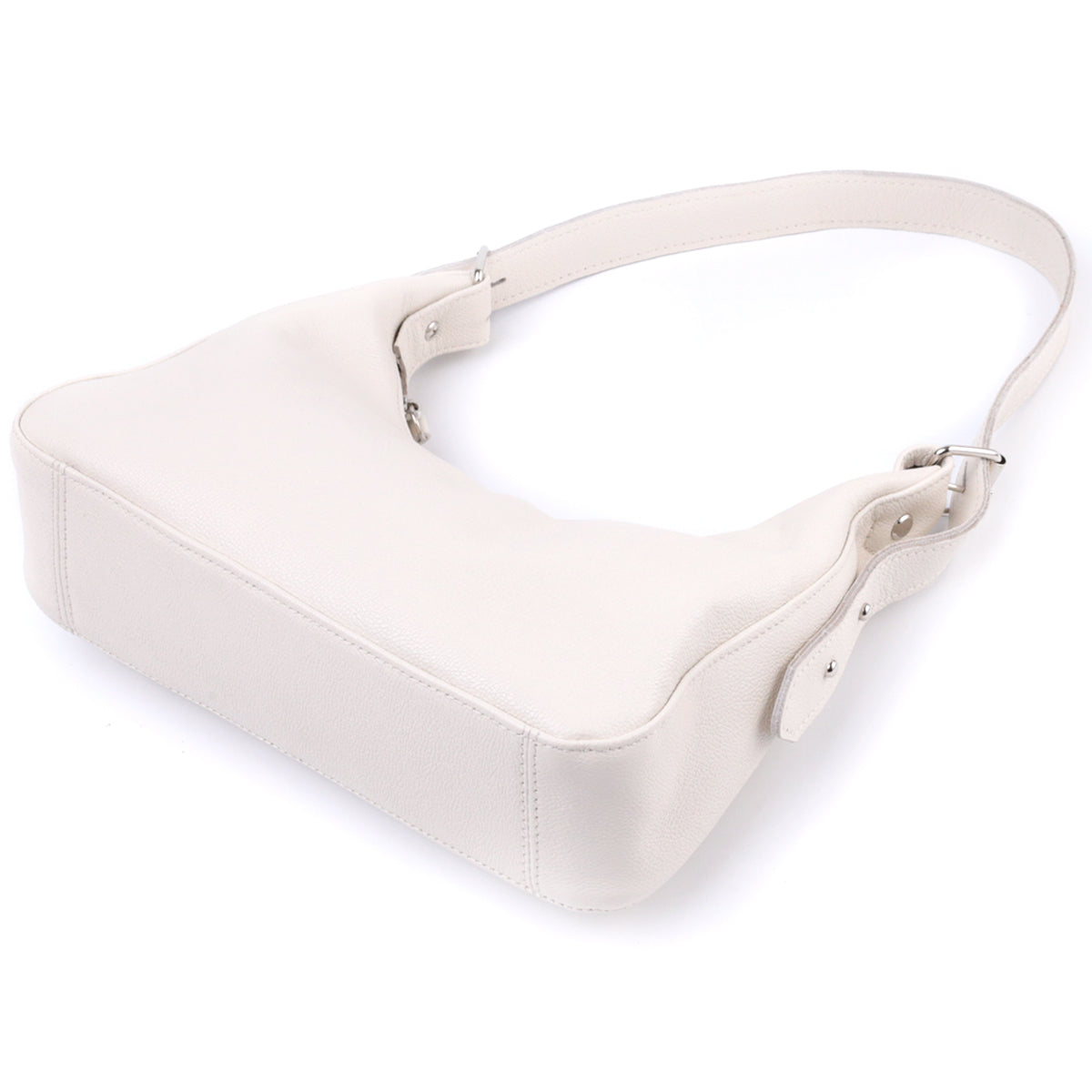 Baguette Bag SHVIGEL 22831 Beige Adjustable Leather Strap Made in Ukraine