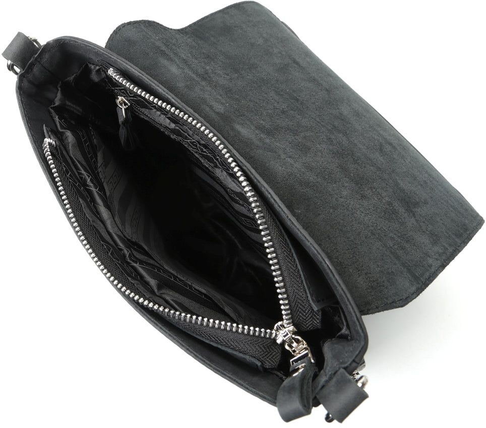 Vintage Leather Bag SHVIGEL 11017 Black Natural Leather Handmade in Ukraine