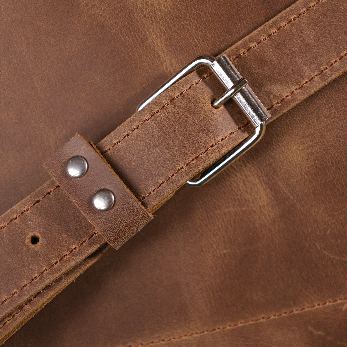 Vintage Effect Backpack SHVIGEL 13947 Brown Natural Leather Handmade in Ukraine