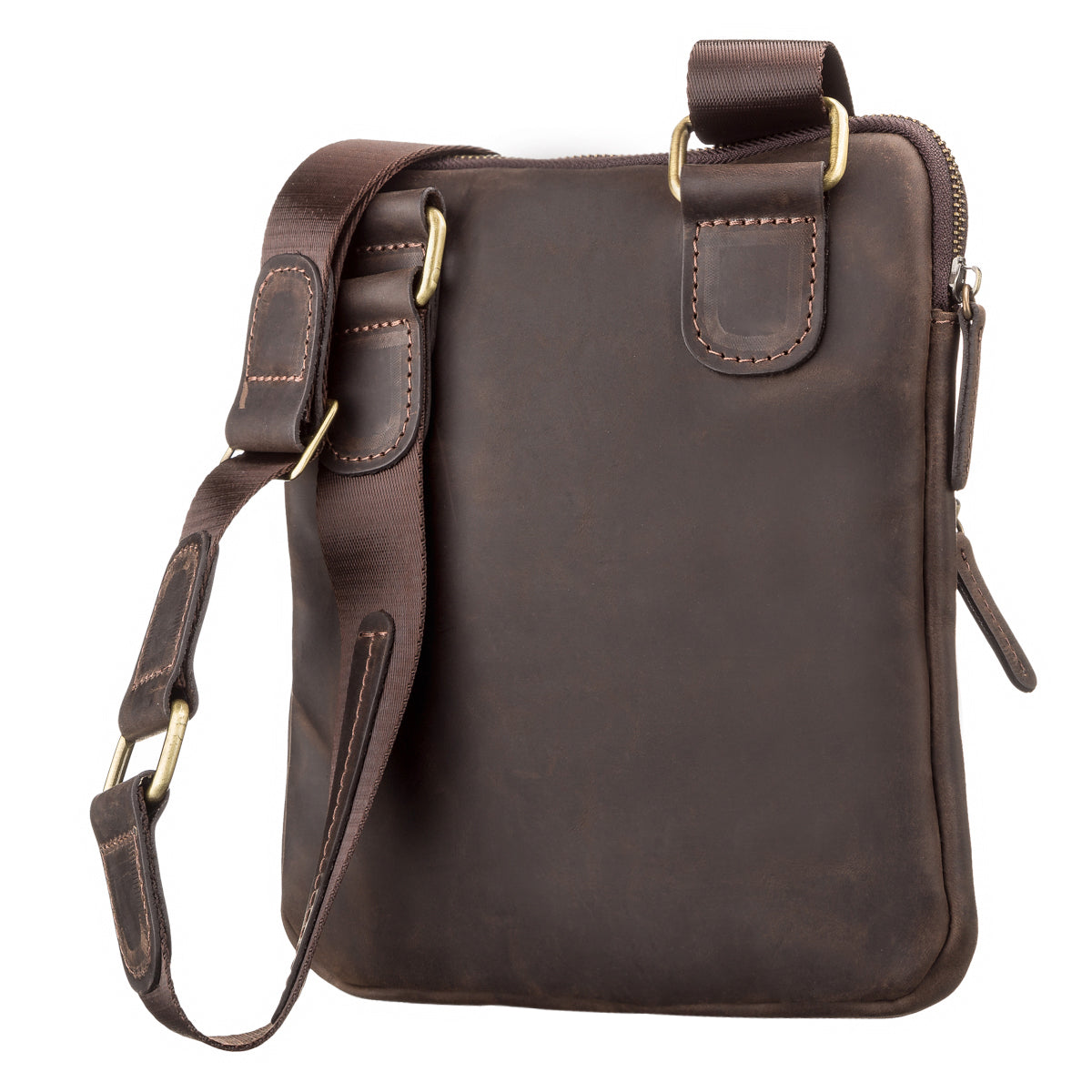 Men's Leather Bag SHVIGEL 11091 Brown Genuine Leather Handmade in Ukraine