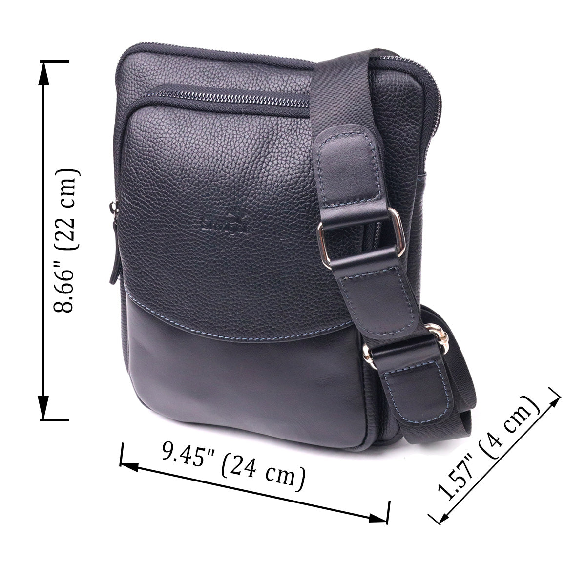Men's Combination Leather Bag SHVIGEL 18720 Black - Premium Quality Ukrainian Craftsmanship