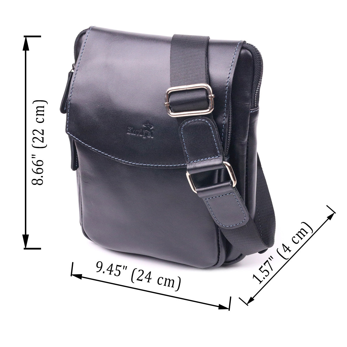 Men's Smooth Genuine Leather Bag SHVIGEL 18721 Black - Premium Quality Ukraine