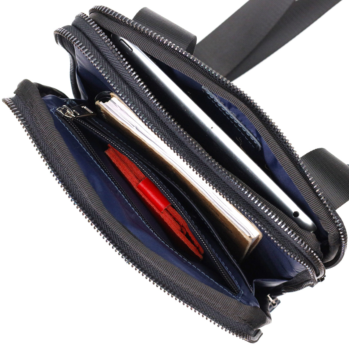 Stylish Men's Shoulder Bag SHVIGEL 22142 Blue Genuine Leather from Ukraine