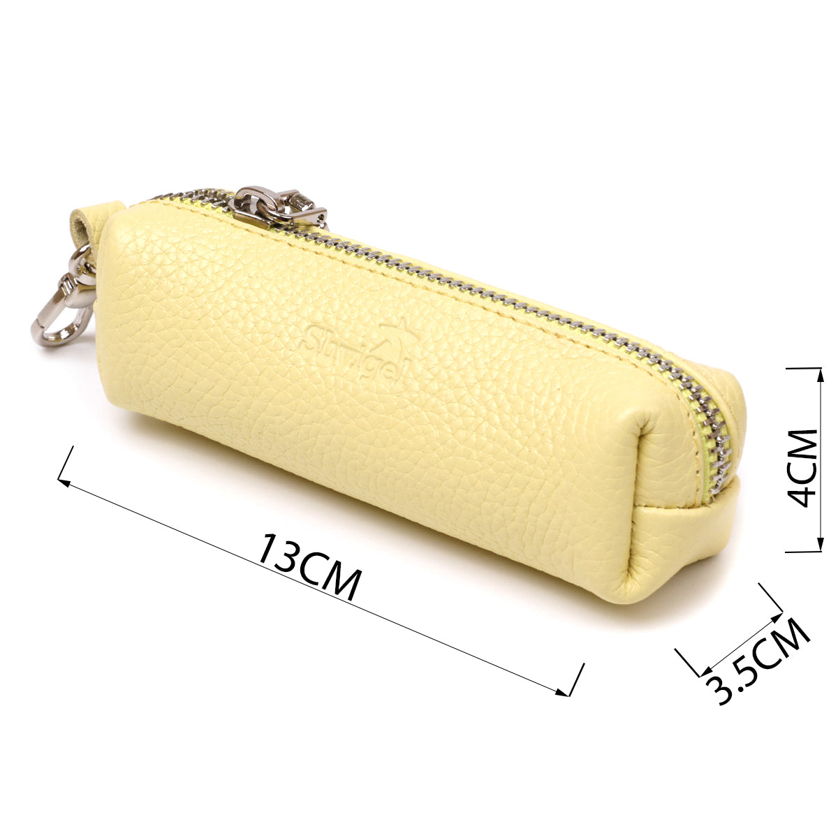 Excellent Women's Key Holder SHVIGEL 16541 Lemon Yellow Natural Leather for Keys