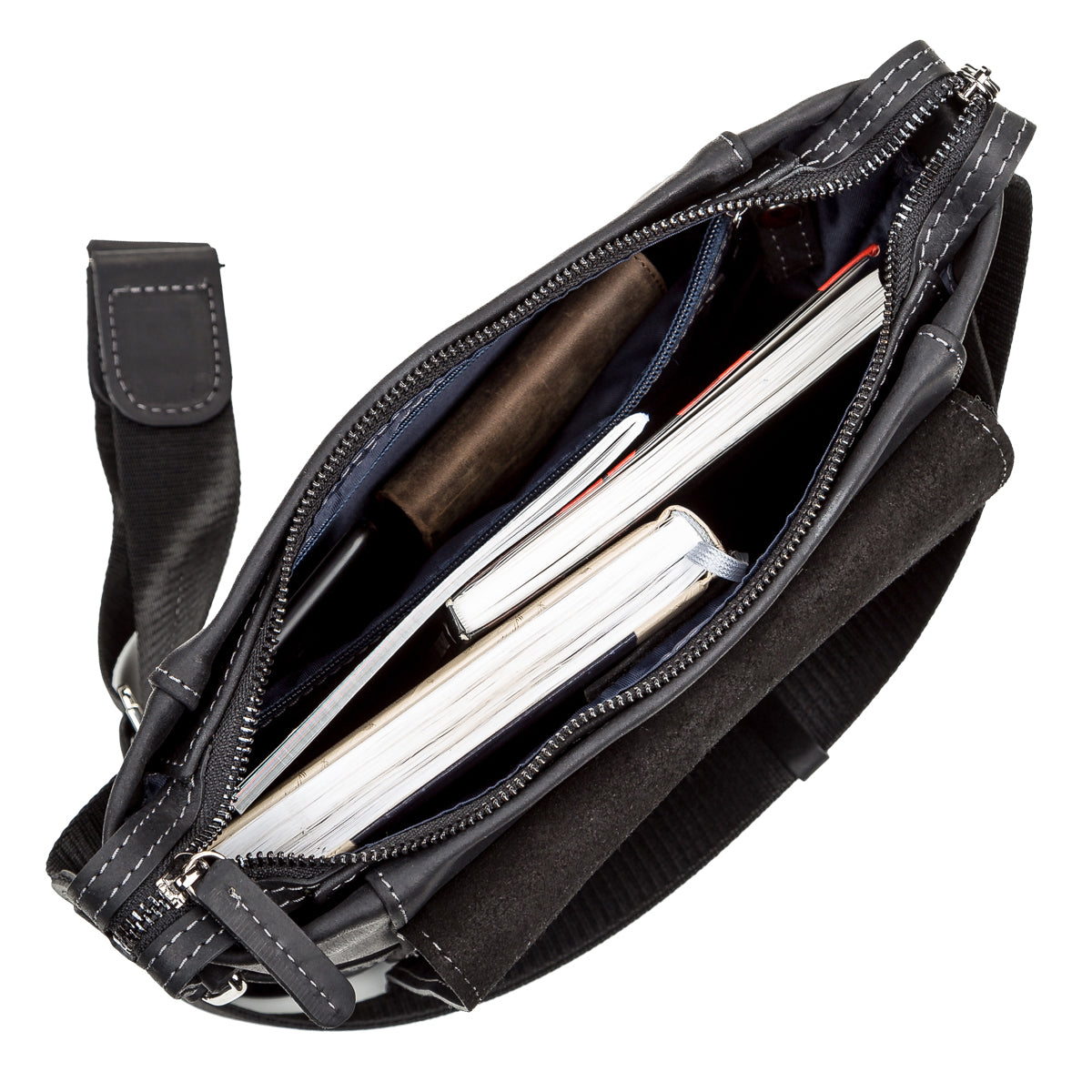 Men's Leather Bag SHVIGEL 11096 Black Genuine Leather Made in Ukraine