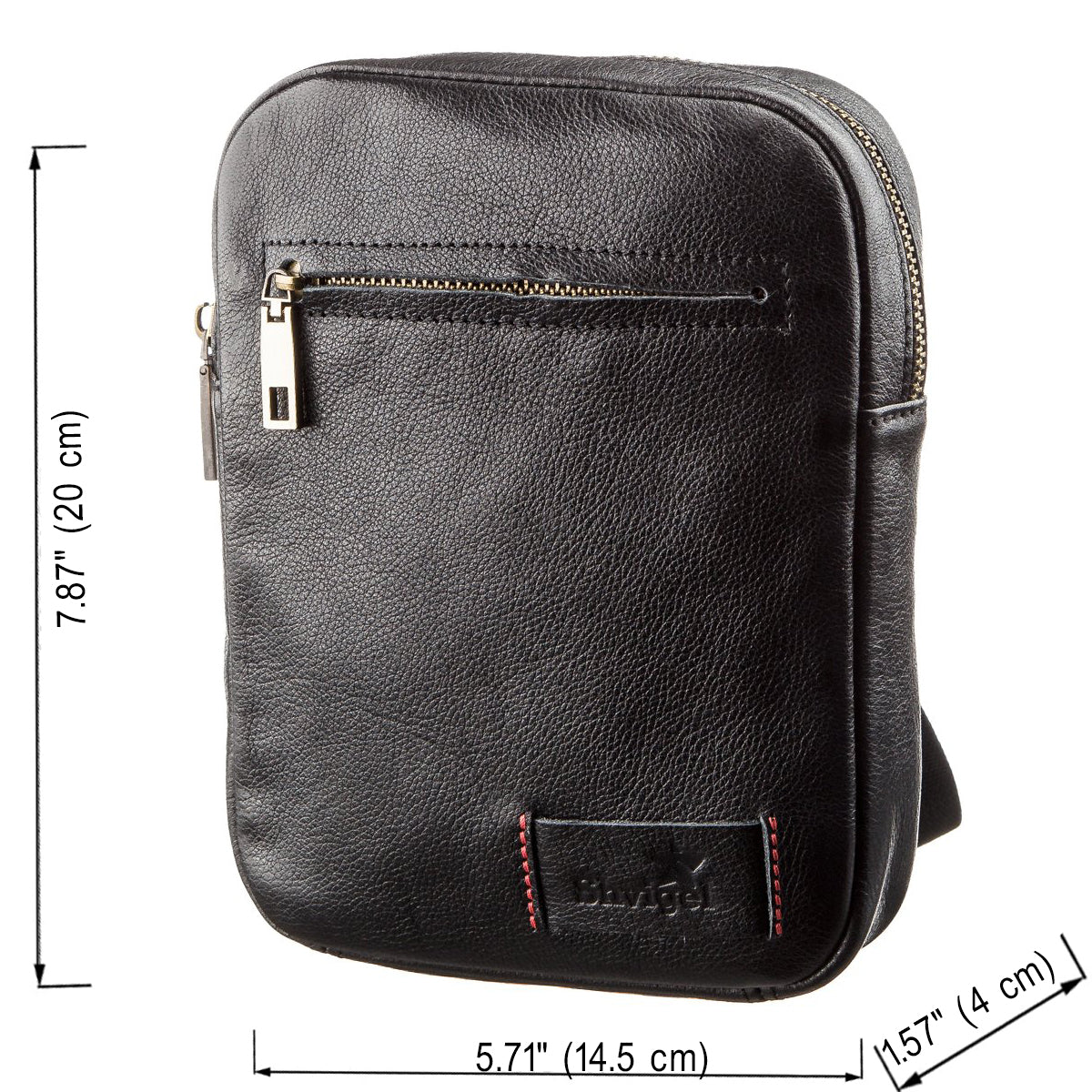 Men's Leather Bag SHVIGEL 19102 Black Natural Leather Stylish Design