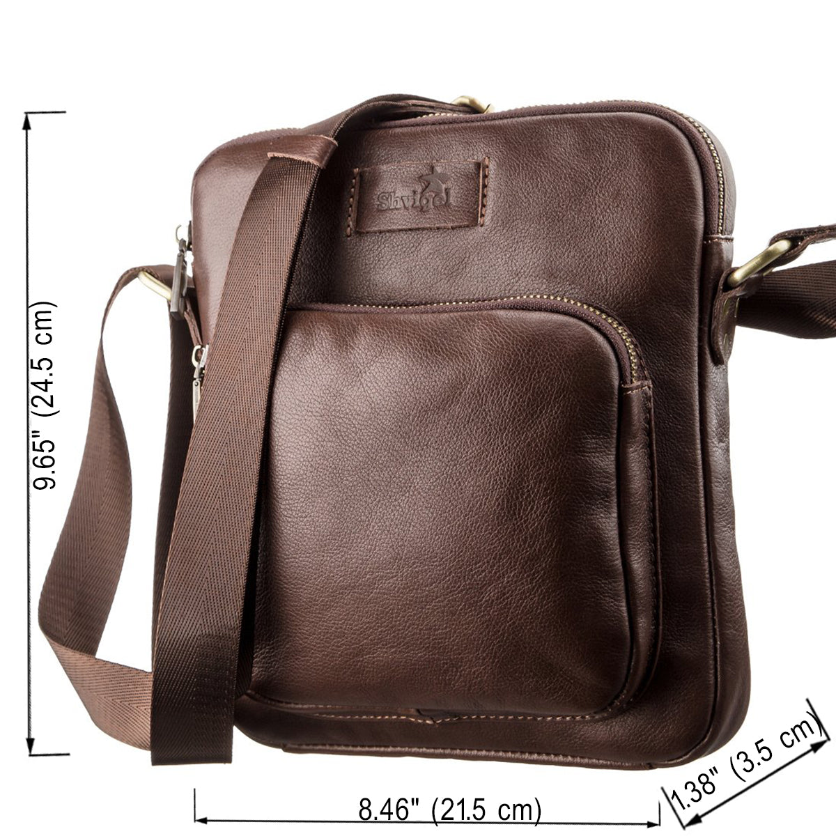 Men's Leather Bag SHVIGEL 19112 Brown Natural Leather Stylish Design