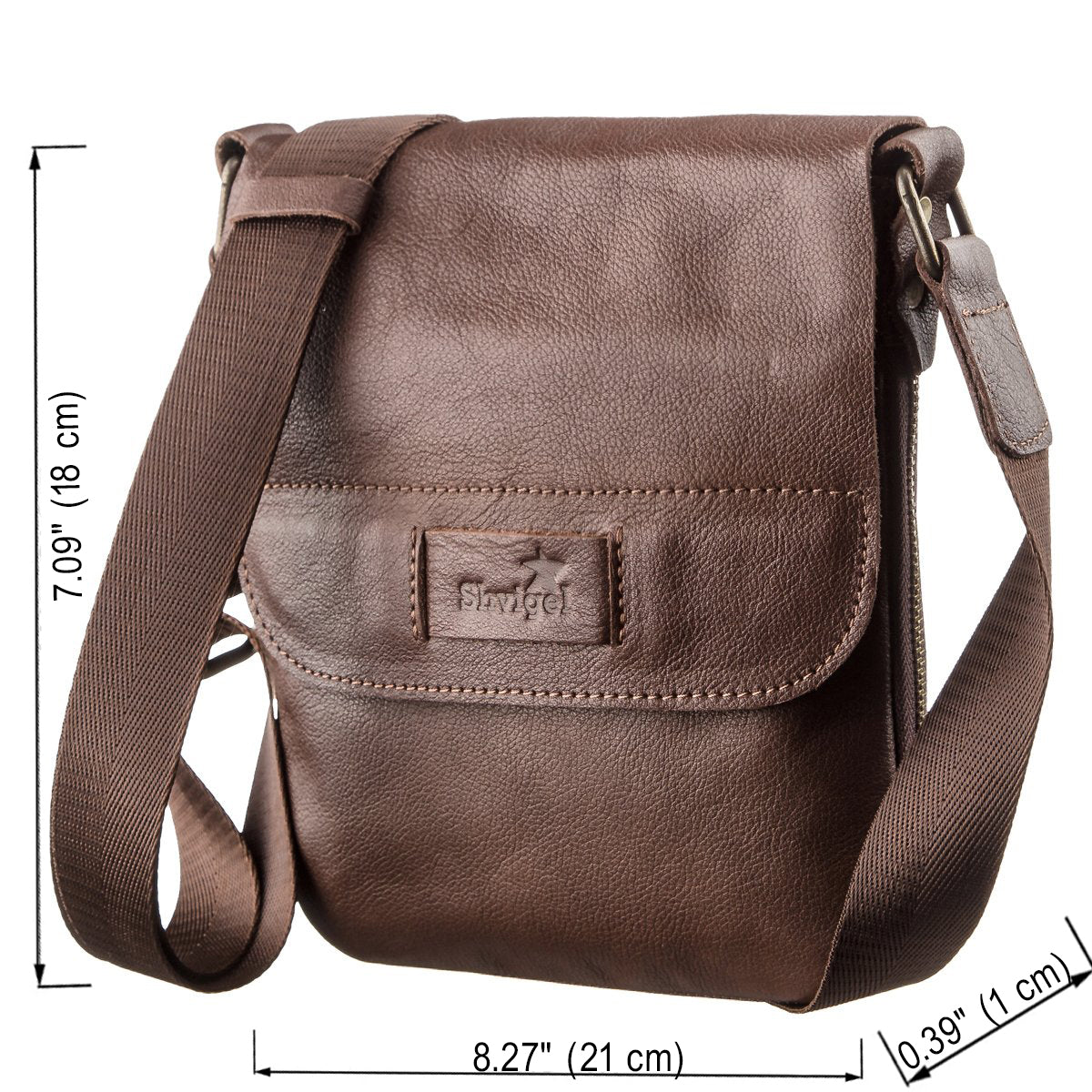 Men's Leather Tablet Bag SHVIGEL 19114 Brown Genuine Leather Handcrafted from Ukraine
