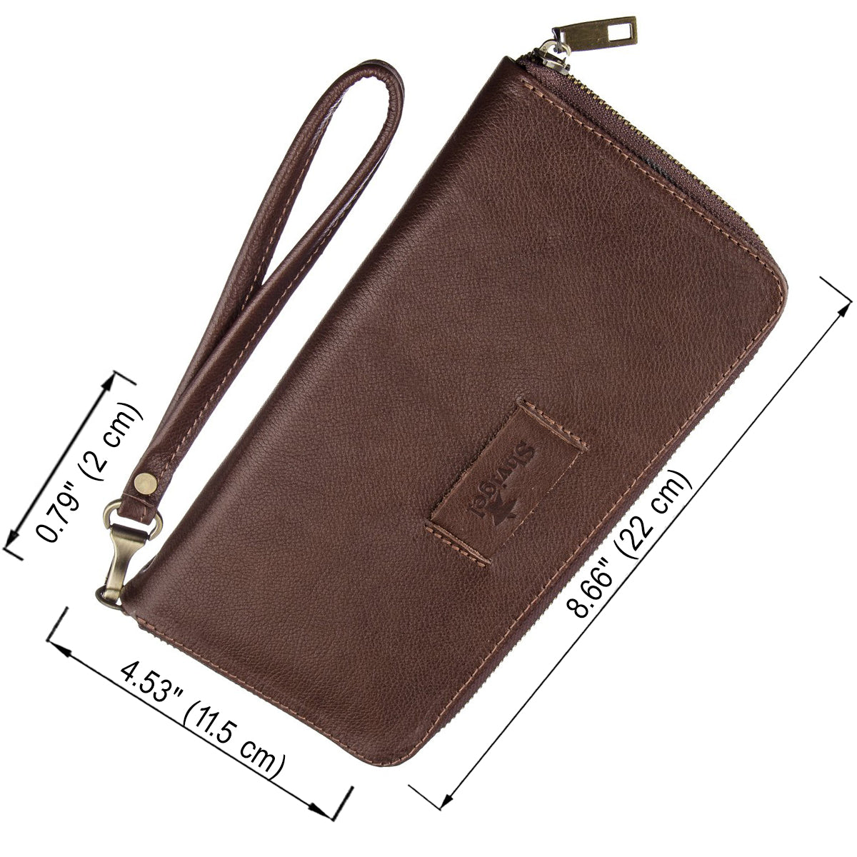 Men's Horizontal Leather Clutch SHVIGEL 19121 Brown Made in Ukraine, Genuine Leather
