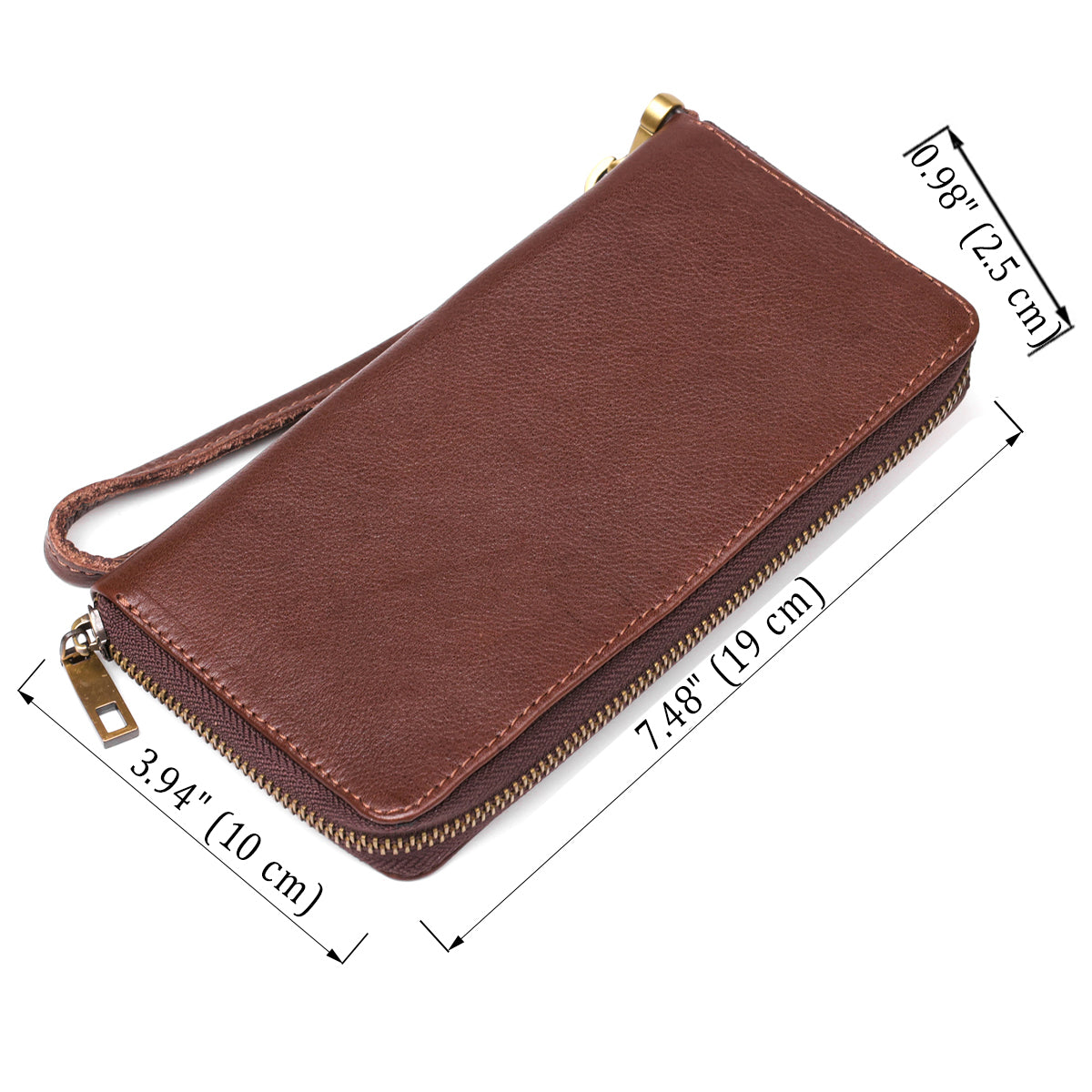 Men's Leather Clutch SHVIGEL 19124 Brown Natural Leather Handmade Accessory