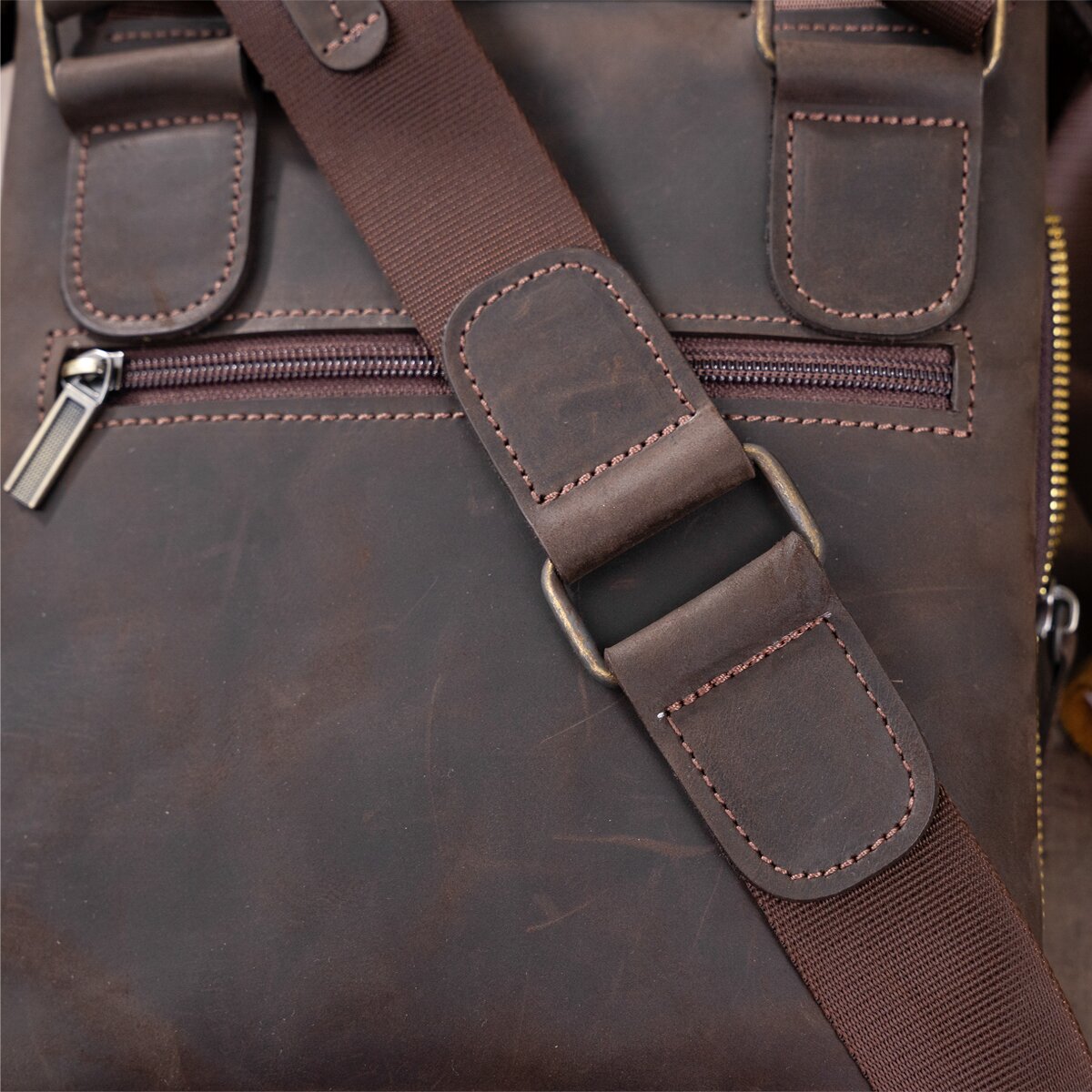 Men's Leather Bag SHVIGEL 11104 Brown Genuine Leather, Stylish and Durable Design
