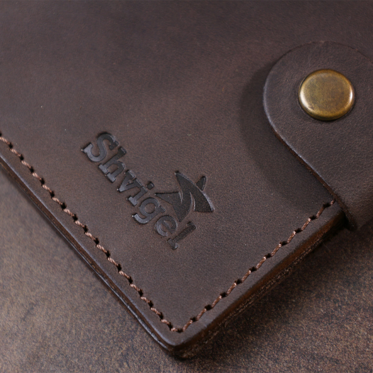 Leather Men's Wallet SHVIGEL 16475 Brown Premium Natural Leather - Ukrainian Craftsmanship