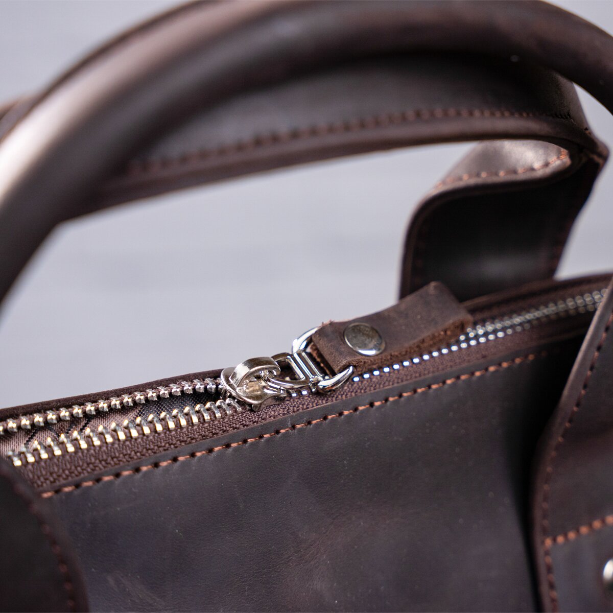 Leather Laptop Bag SHVIGEL 11020 Brown Natural Leather Handmade in Ukraine
