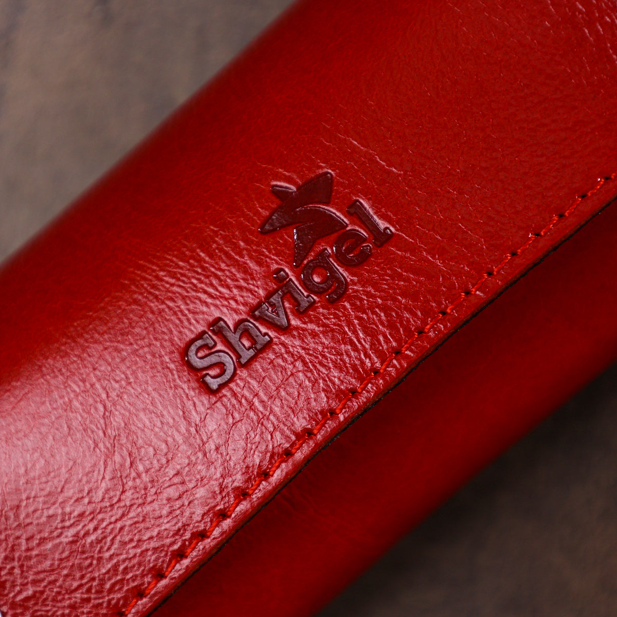 Stylish Women's Leather Key Holder SHVIGEL 16530 Red Genuine Leather for Keys