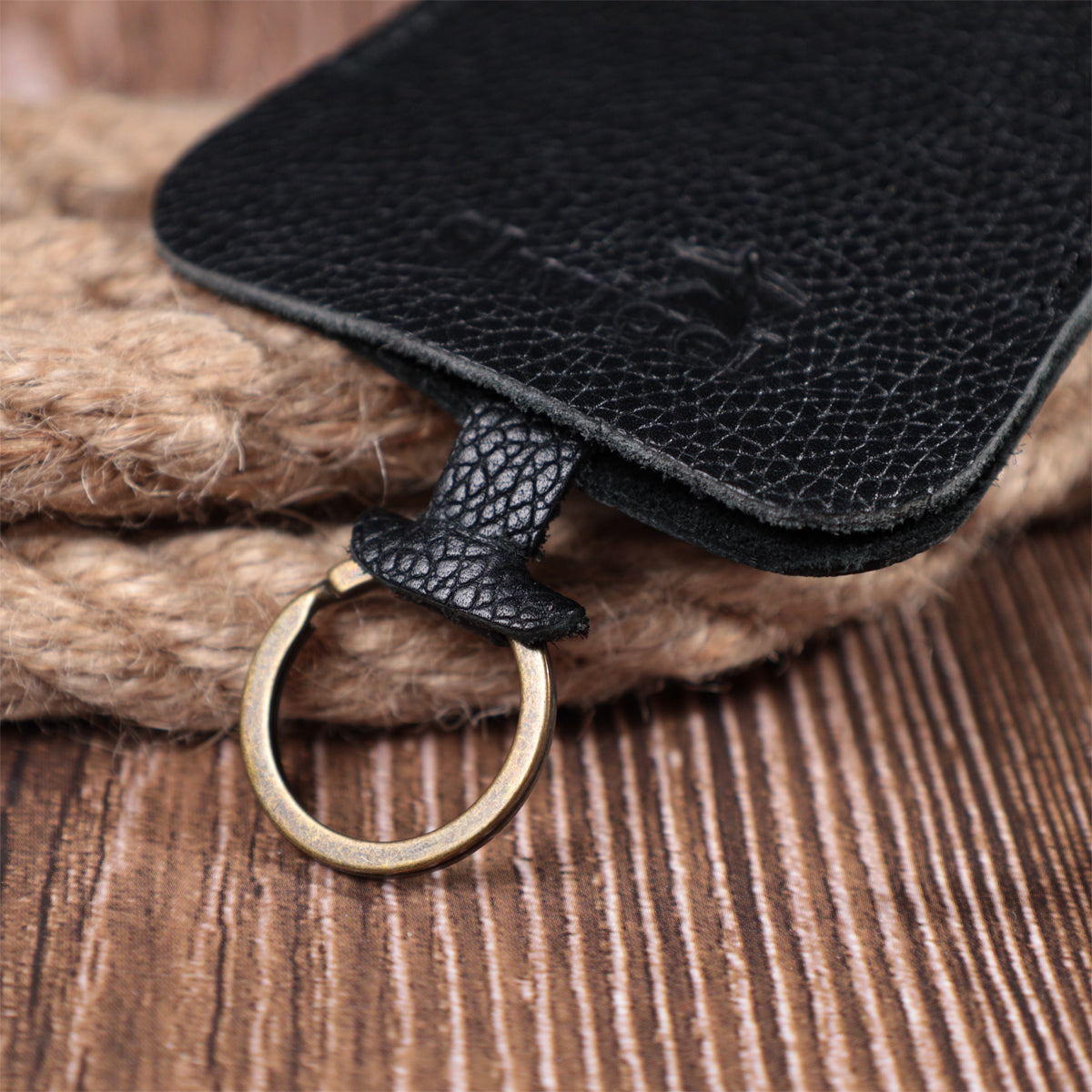 Leather Key Holder SHVIGEL 15313 Black Genuine Leather for Keys Made in Ukraine