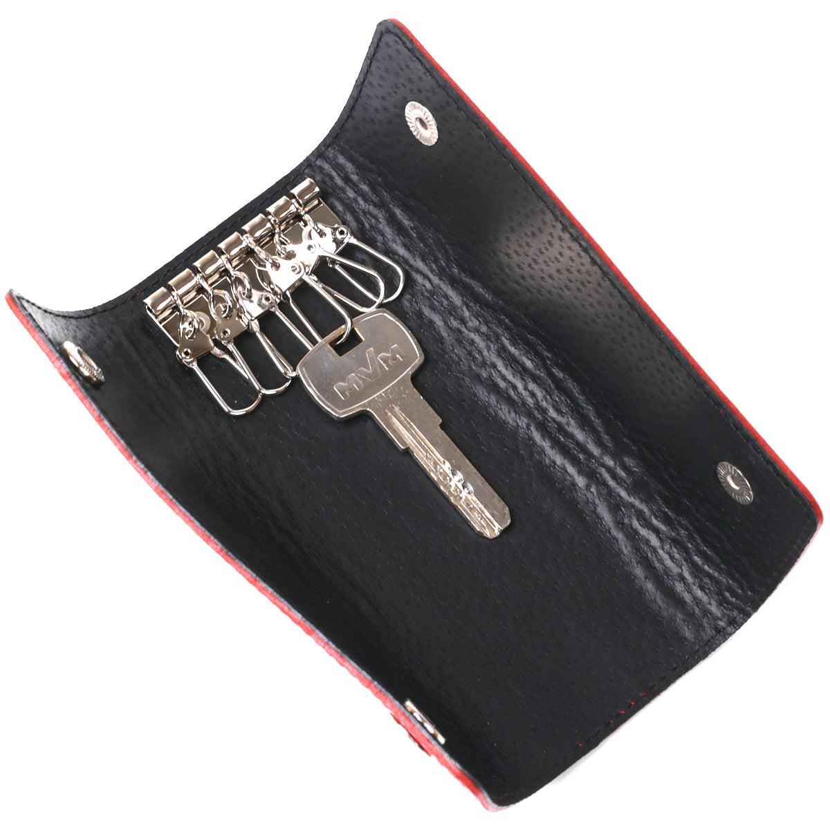 Stylish Women's Leather Key Holder SHVIGEL 16530 Red Genuine Leather for Keys