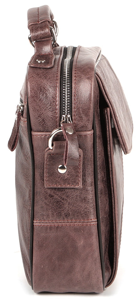 Leather Bag SHVIGEL 00874 Brown Natural Leather Ukrainian Design Quality