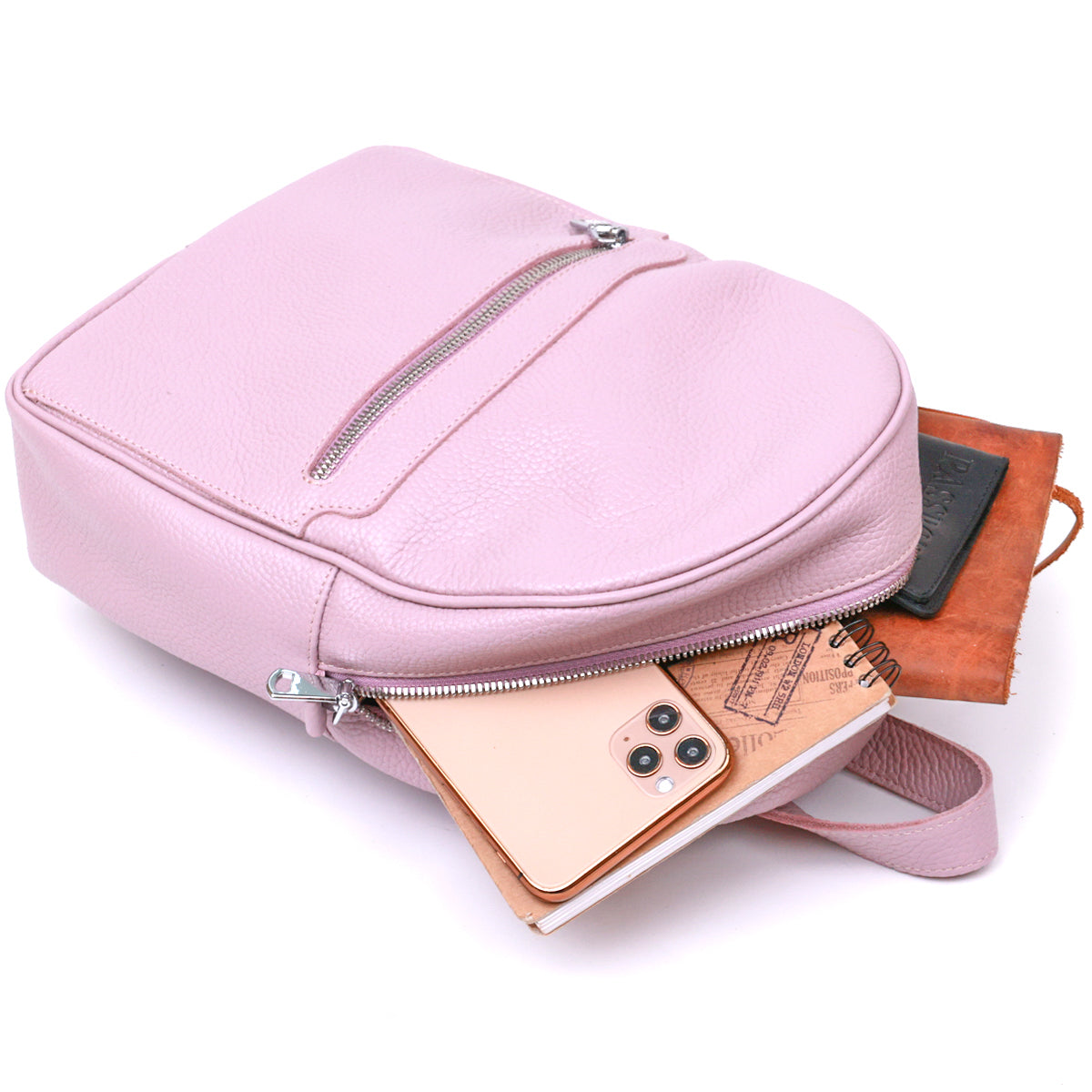 Small Women's Backpack SHVIGEL 16305 Lilac Genuine Leather Stylish Design