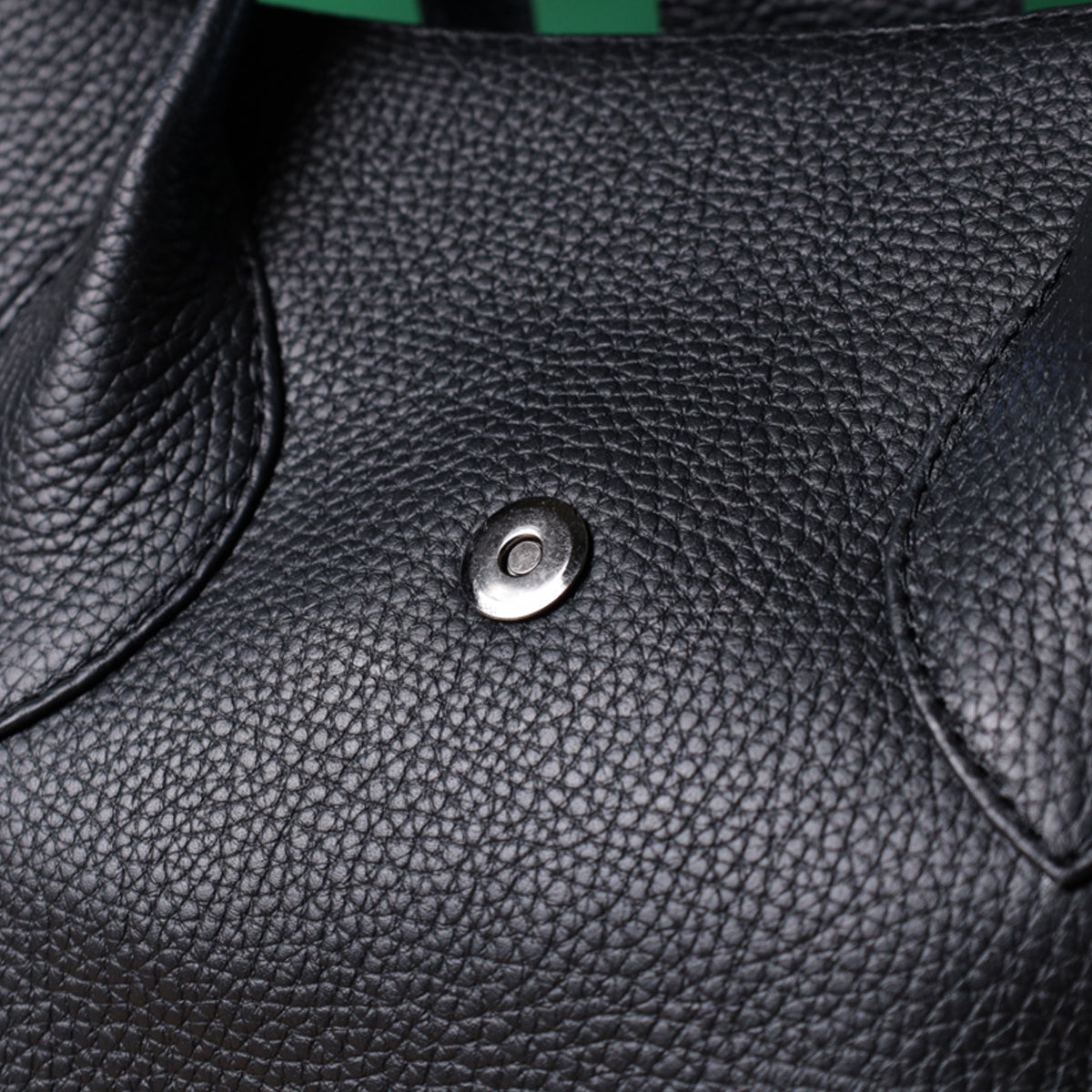 Leather Handbag by SHVIGEL 22829 - Elegant Black Design with Two Handles from Ukraine