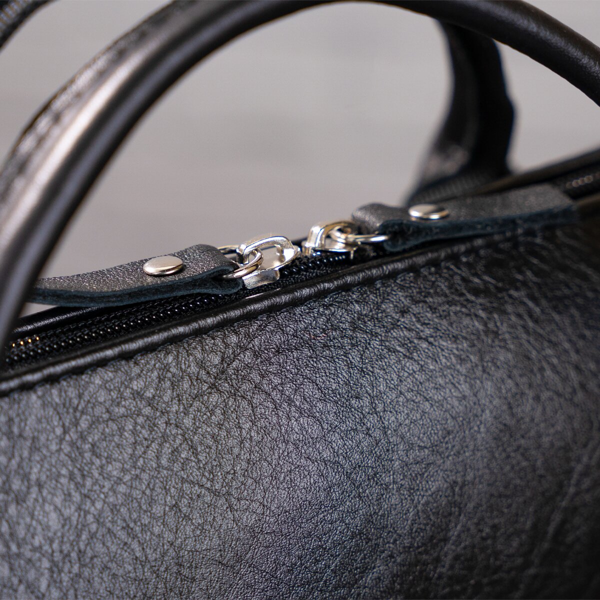 Men's Soft Leather Bag SHVIGEL 15306 Black - Handmade from Genuine Leather, Ukraine