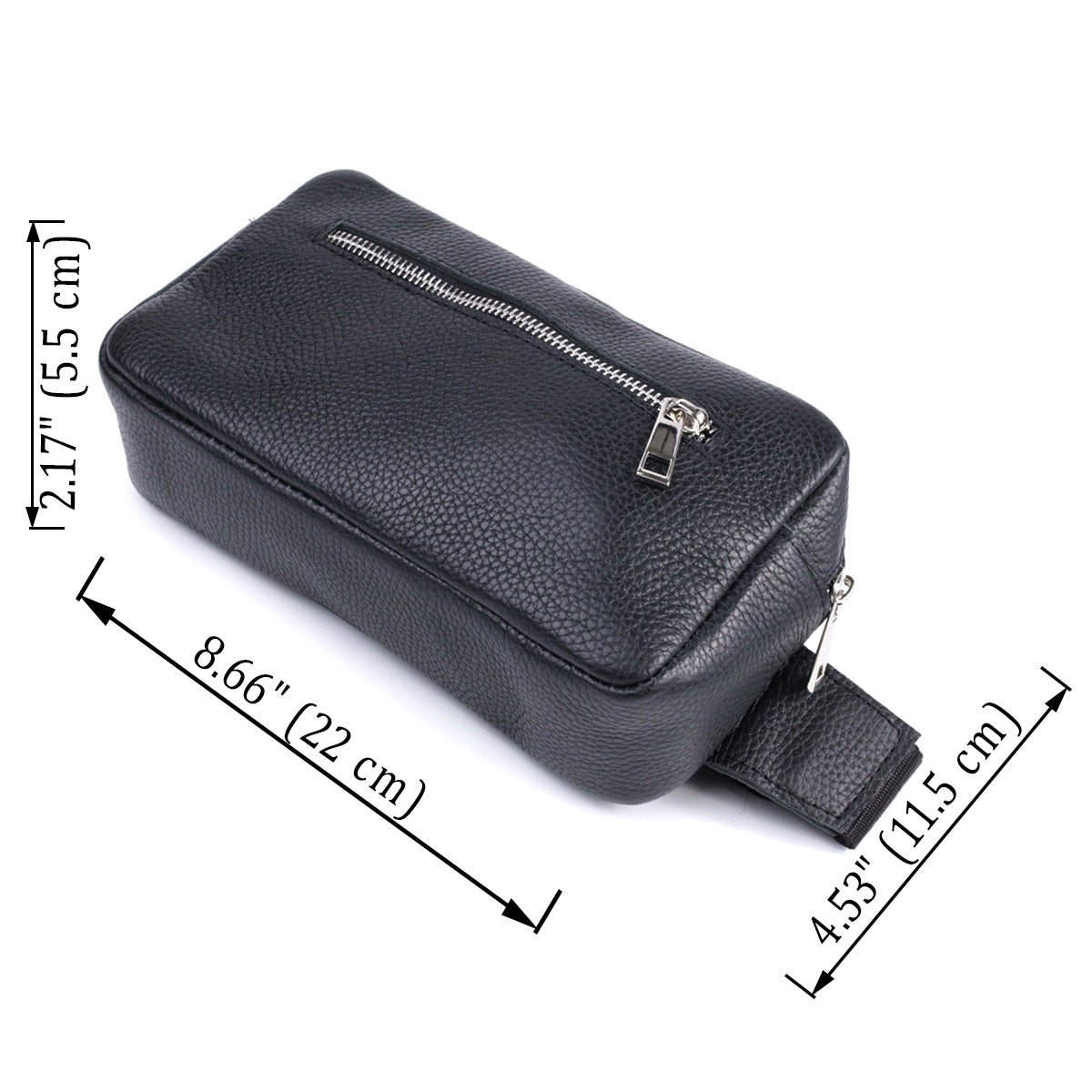 Men's Leather Sling Bag SHVIGEL 22826 Black Genuine Leather, Durable Design