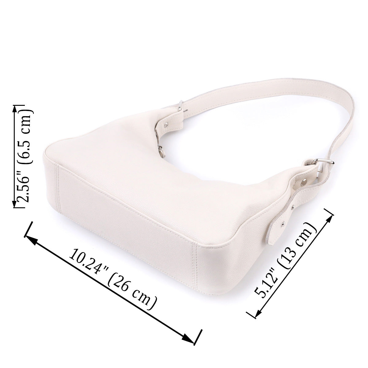 Baguette Bag SHVIGEL 22831 Beige Adjustable Leather Strap Made in Ukraine
