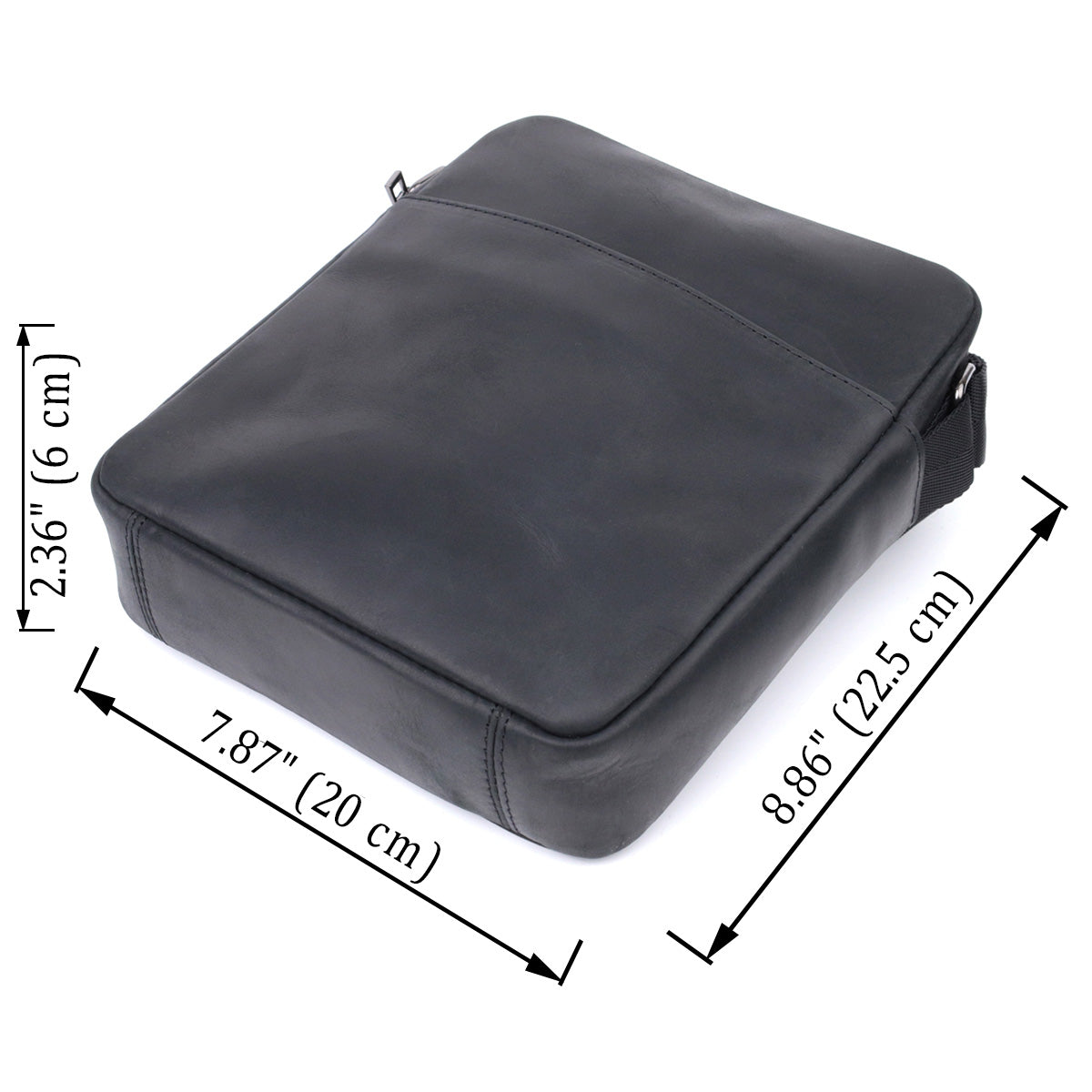 Men's Matte Leather Crossbody Bag SHVIGEL 22848 Black - Genuine Leather Design