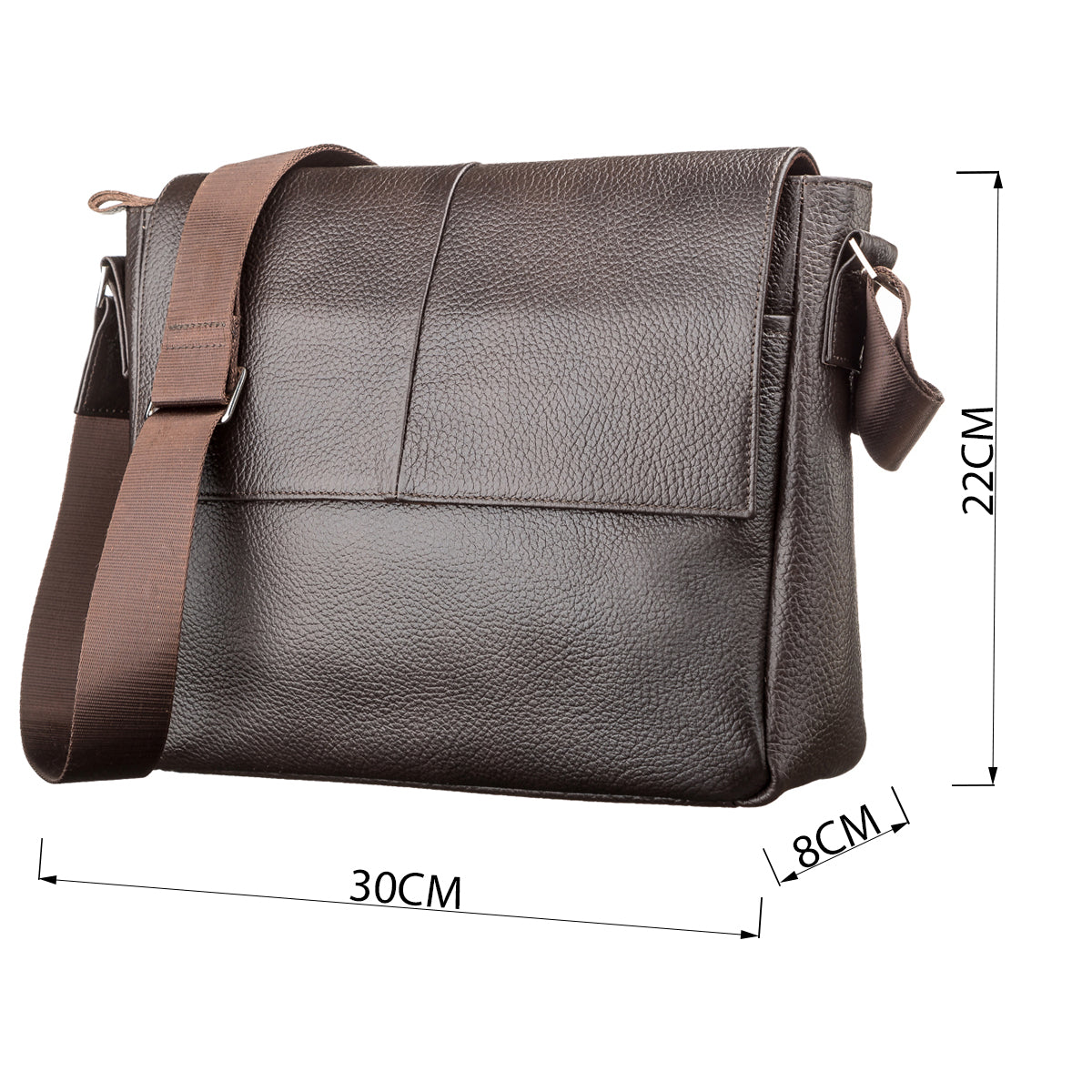 Leather Bag SHVIGEL 00798 Brown, Made in Ukraine, Genuine Leather Material