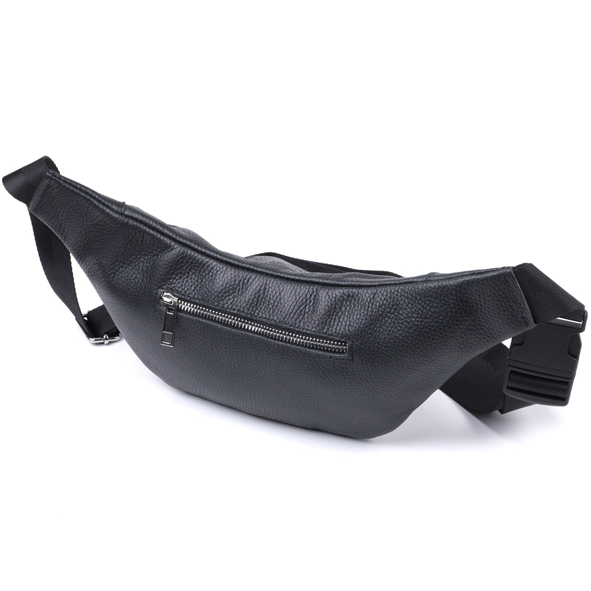 Unisex Leather Bum Bag SHVIGEL 22824 Black - Stylish Natural Leather Design