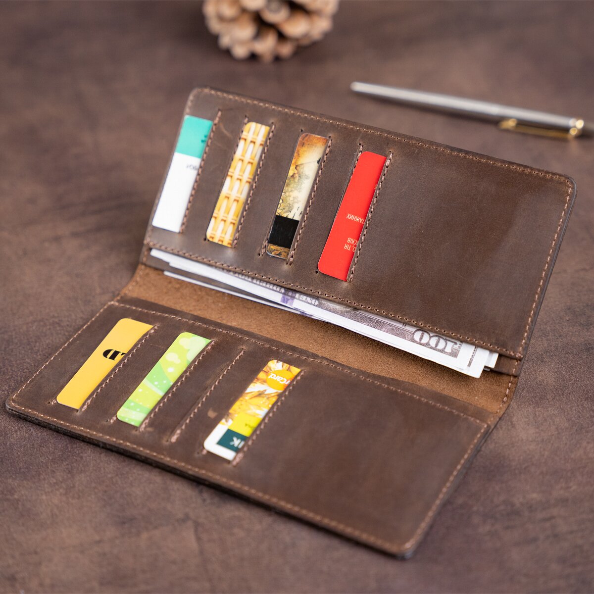 Leather Wallet SHVIGEL 13789 Brown | Genuine Leather | Made in Ukraine