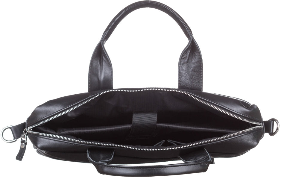 Laptop Bag SHVIGEL 11041 Black Genuine Leather Handmade in Ukraine