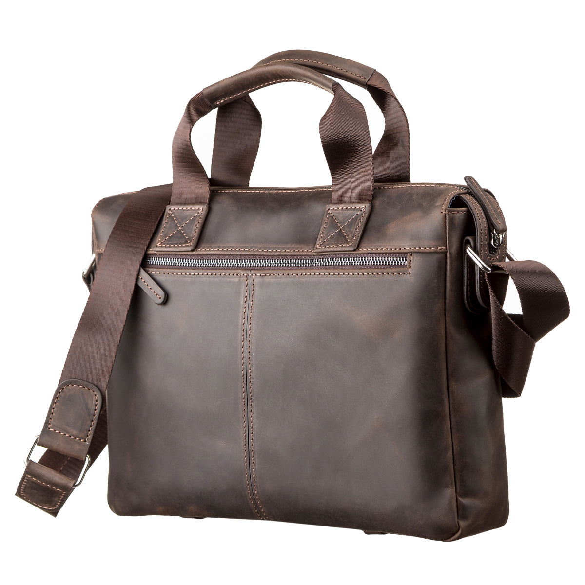 Men's Leather Bag SHVIGEL 11108 Brown Genuine Leather Stylish Design Ukraine
