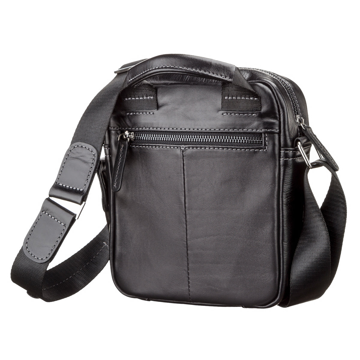 Men's Leather Bag SHVIGEL 11088 Black Natural Leather Ukraine Made Quality