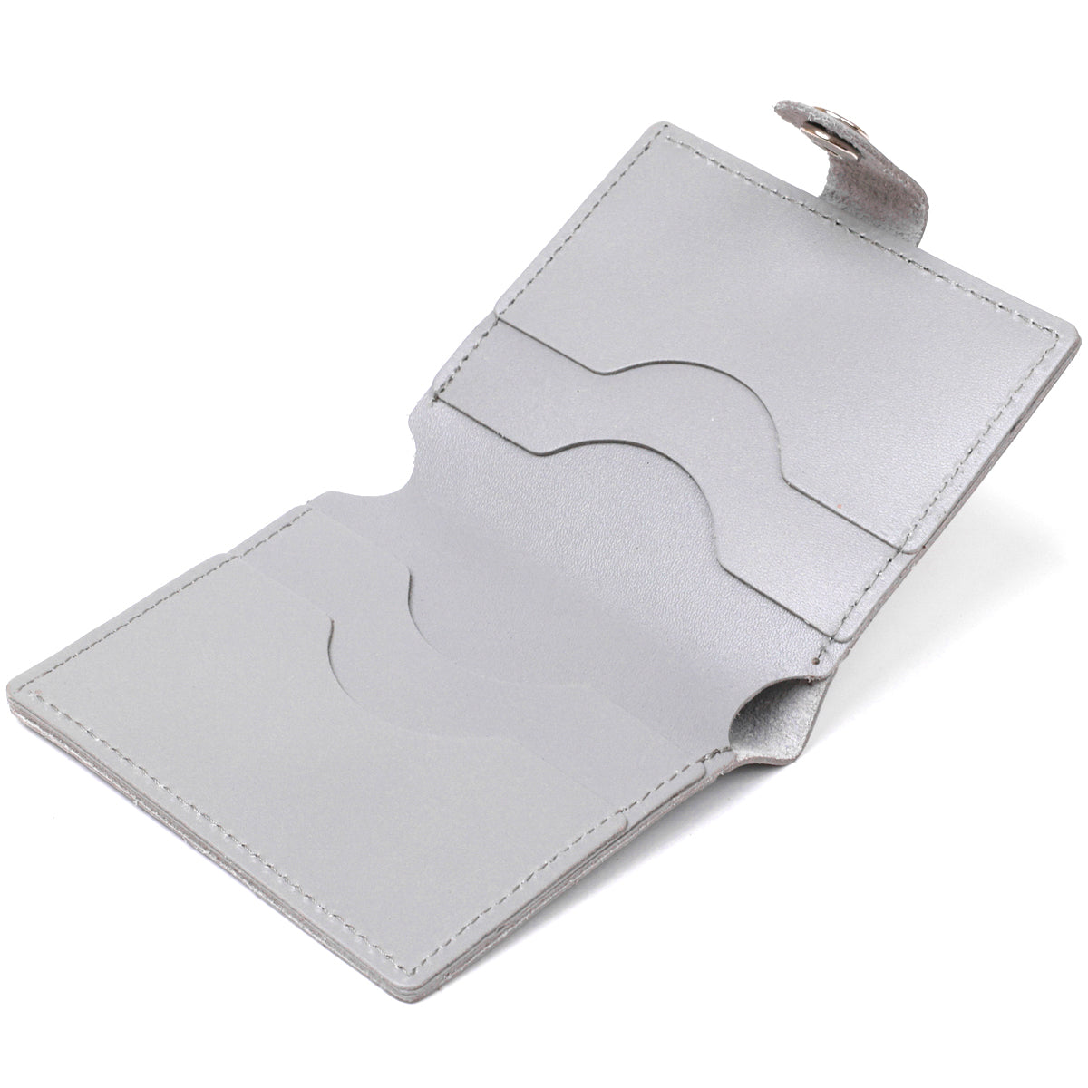 Practical SHVIGEL Leather Wallet 16514 Grey Handmade from Natural Leather