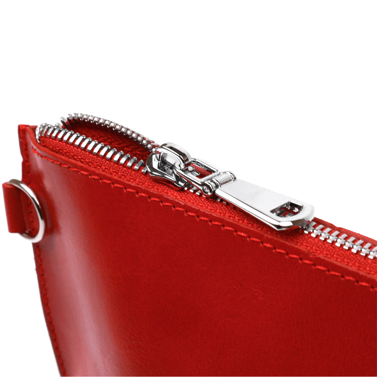 Glossy Women's Cosmetic Bag SHVIGEL 16410 Red Natural Leather Stylish Design