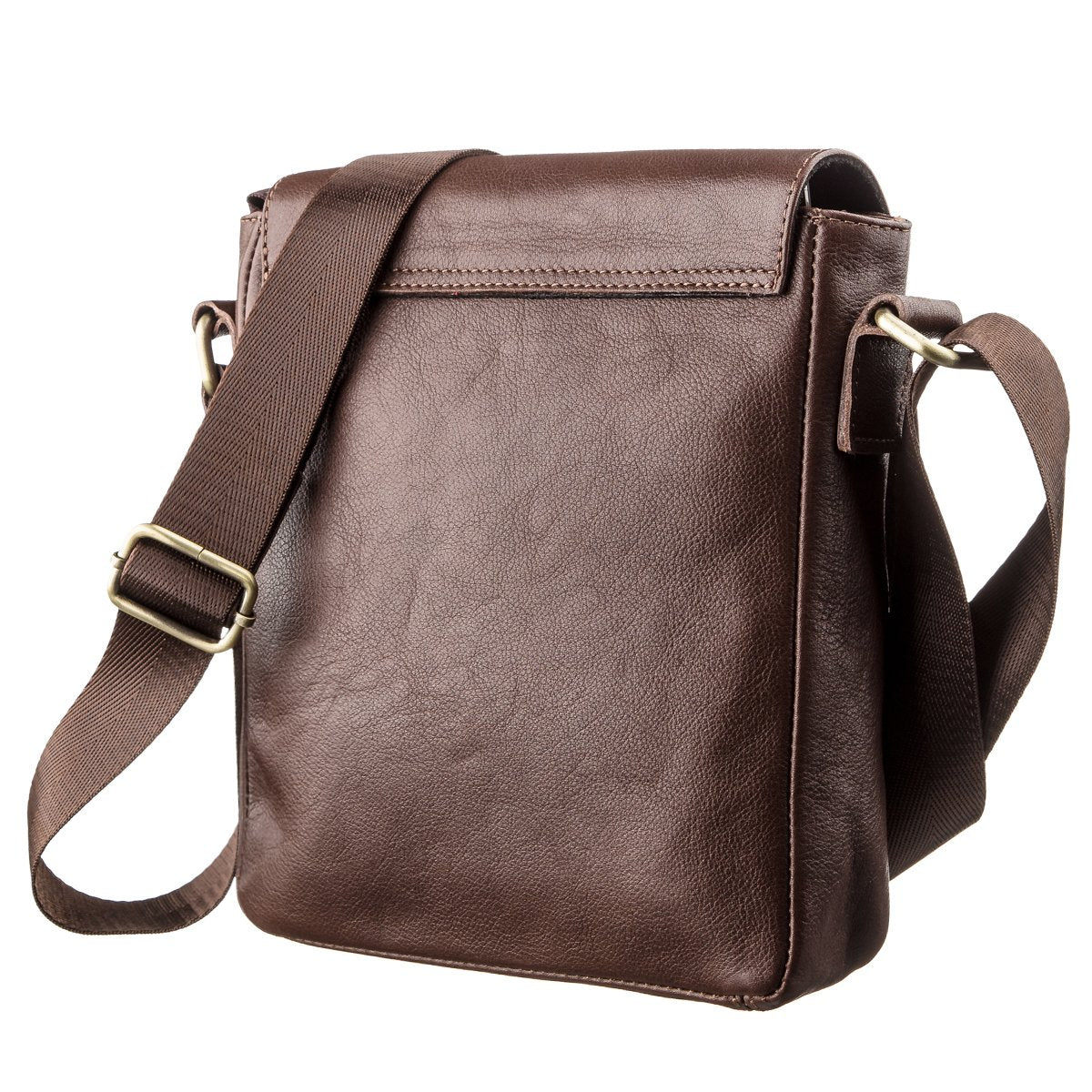 Men's Leather Bag SHVIGEL 19101 Brown Genuine Leather Handmade in Ukraine