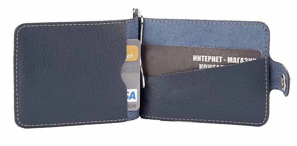 High-Quality Leather Money Clip SHVIGEL 16142 Ukrainian Made Genuine Leather